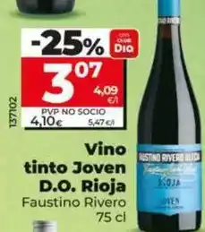 Dia Faustino rivero - vino tinto joven d.o. rioja 75 cl oferta