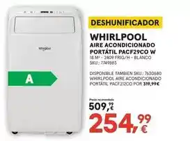 Worten Whirlpool - aire acondicionado portatil pacf29co w oferta