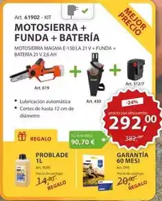 Ferri Motosierra + funda + batería oferta