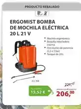Ferri Ergomist bomba de mochila eléctrica 20 l 21 v oferta