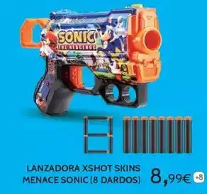 Toy Planet Sonic - lanzadora xshot skins menace (8 dardos) oferta