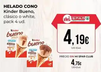 SPAR Gran Canaria Kinder - helado cono oferta