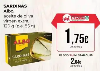 SPAR Gran Canaria Albo - sardinas oferta