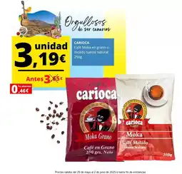 Supermercados Tu Alteza Carioca - café molido en grano o molido tueste natural oferta