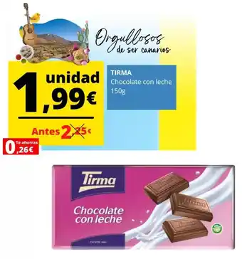 Supermercados Tu Alteza Tirma - chocolate con leche oferta
