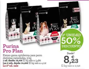 TiendAnimal Purina Pro Plan Pienso Gama Optiderma Para Perro 3kg oferta