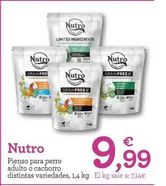 TiendAnimal Nutro Pienso Para Perro Adulto O Cachorro 1,4kg oferta