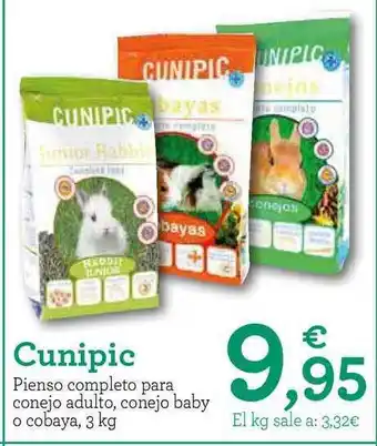TiendAnimal Cunipic Pienso Completo Para Conejo Adulto, Conejo Baby O Cobaya 3kg oferta