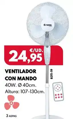BricoCentro Raydan - ventilador con mando oferta