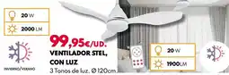 BricoCentro Ventilador stel, con luz oferta