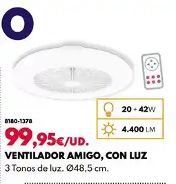 BricoCentro Ventilador amigo, con luz oferta