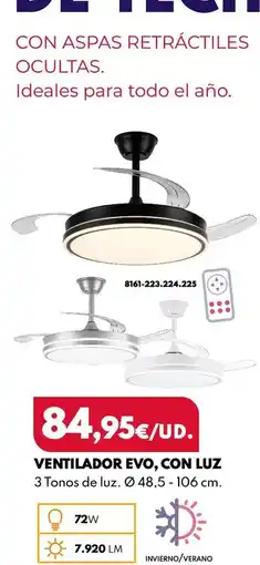 BricoCentro Ventilador evo, con luz oferta