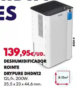 BricoCentro Rointe - deshumidificador drypure dhdn12 oferta