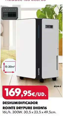 BricoCentro Rointe - deshumidificador drypure dhdn16 oferta