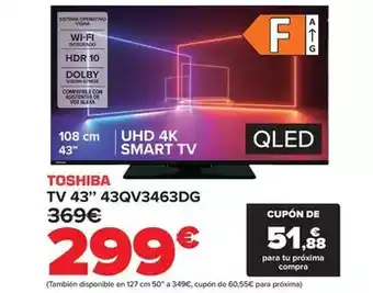 Carrefour Toshiba - tv 43 43qv3463dg oferta