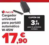 Carrefour Ngs - cargador universal para portátil automático w-45w oferta