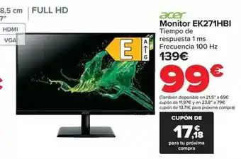 Carrefour Acer - monitor ek271hbi oferta