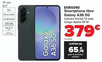 Carrefour Samsung - smartphone libre galaxy a36 5g oferta