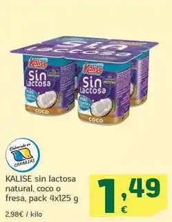 HiperDino Kalise - sin lactosa natural/ coco o fresa oferta
