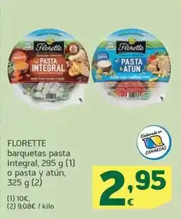 HiperDino Florette - barquetas pasta integral/ o pasta y atun oferta