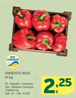 HiperDino Pimiento rojo oferta