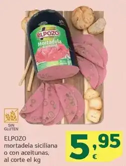 HiperDino Elpozo - mortadela siciliana o con aceitunas oferta