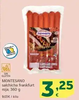 HiperDino Montesano - salchicha frankfurt roja oferta