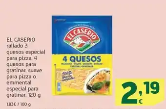 HiperDino El caserío - rallado 3 queso especial para pizza oferta