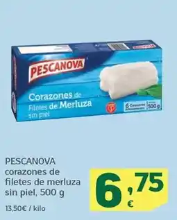 HiperDino Pescanova - corazones de filetes de merluza sin piel oferta
