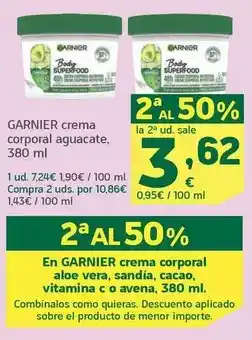 HiperDino Garnier - crema corporal aguacate oferta