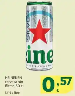 HiperDino Heineken - cerveza sin filtrar oferta