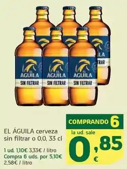 HiperDino El águila negra - cerveza sin filtrar oferta