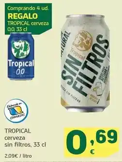 HiperDino Tropical - cerveza sin filtros oferta