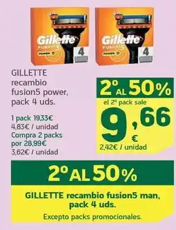 HiperDino Gillette - recambio fusion5 power oferta