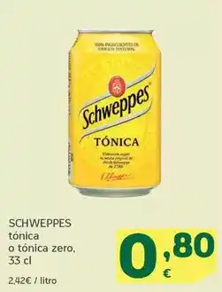 HiperDino Schweppes - tónica o tónica zero oferta