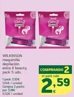 HiperDino Wilkinson - maquinilla depilación extra il beauty oferta