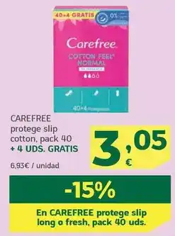 HiperDino Carefree - protege slip cotton oferta