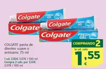HiperDino Colgate - pasta de dientes suave o antisarro oferta