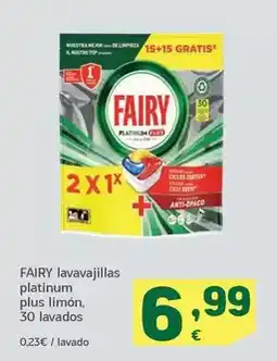 HiperDino Fairy - lavavajillas platinum plus limón oferta