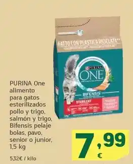 HiperDino Purina one - alimento para gatos esterilizados pollo y trigo oferta