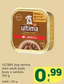 HiperDino Ultima - dog tarrina mini adult pollo oferta