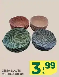 HiperDino Cesta llaves multicolor oferta