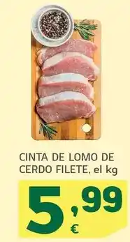 HiperDino Cinta de lomo de cerdo filete oferta