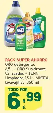 HiperDino Oro/tenn/mistol - detergente, suavizante + limpiador + lavavajillas oferta