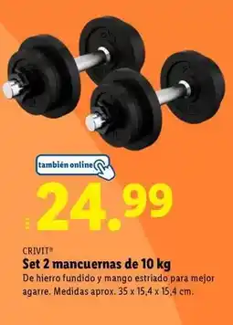 Lidl Crivit - set 2 mancuernas de 10 kg oferta