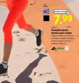 Lidl Crivit - pantalón pirata tecnico para mujer oferta