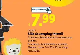 Lidl Crivit - silla de camping infantil oferta