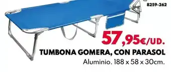 BricoCentro Tumbona gomera, con parasol oferta