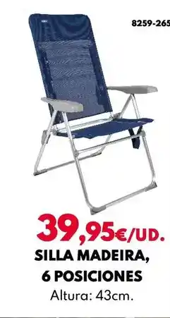 BricoCentro Silla madeira, 6 posiciones oferta
