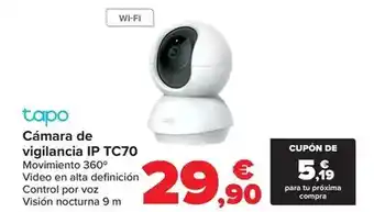 Carrefour Tapo - cámara de vigilancia ip tc70 oferta